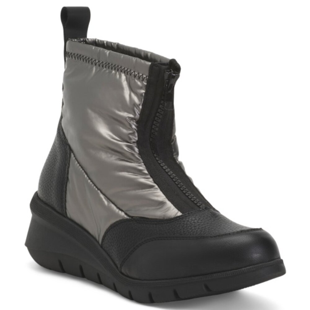 NEW ERIC MICHAEL Leather Pacific Booties in blck for women 1125 5m3